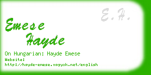 emese hayde business card